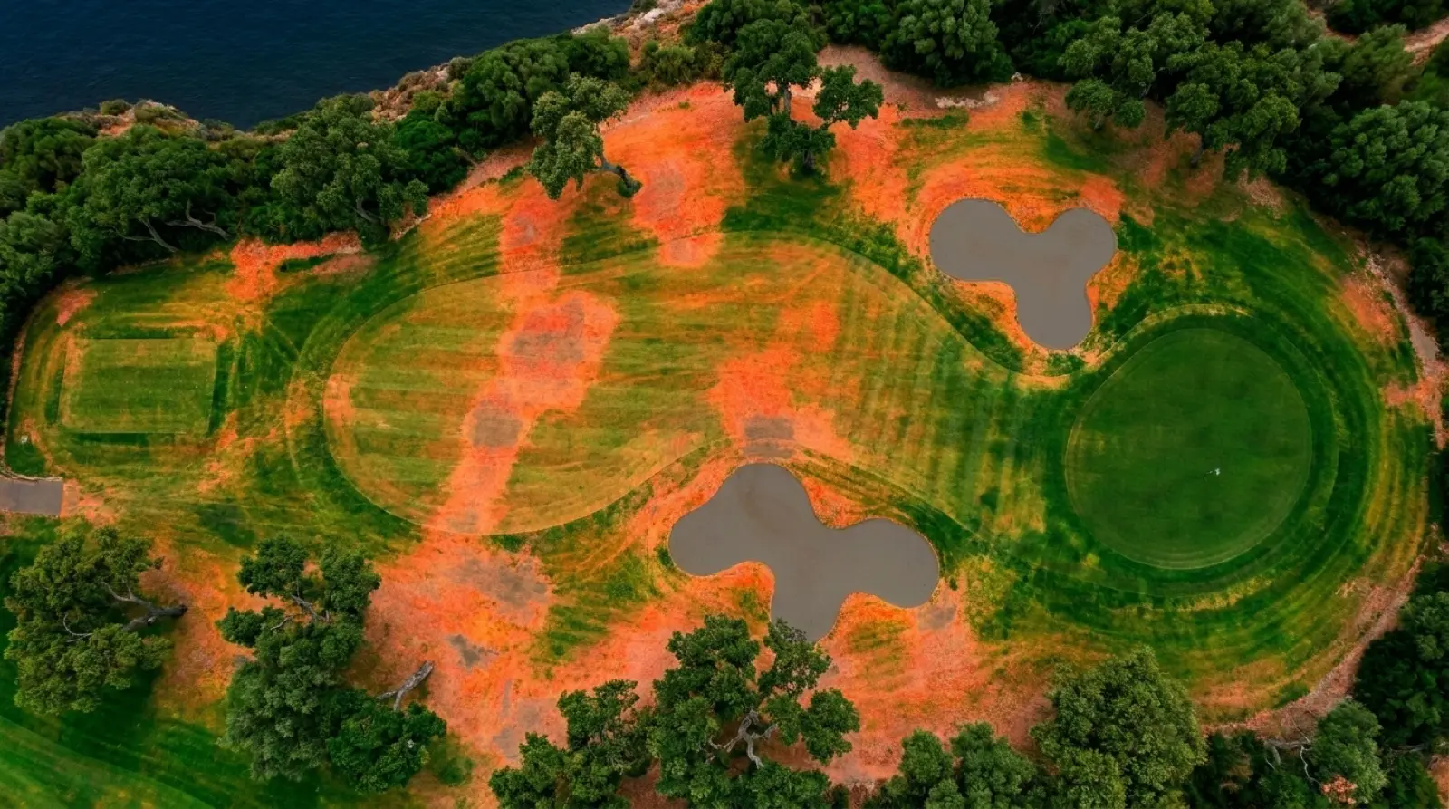 Hoyo de golf visto en NDVI