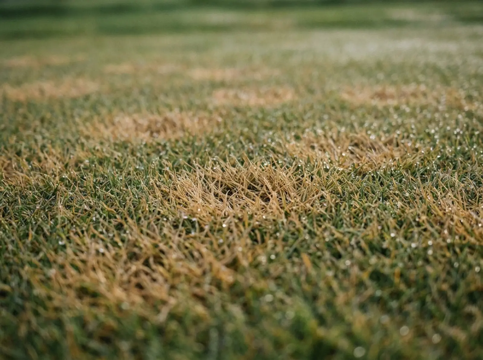 Manchas de dollar spot en un green